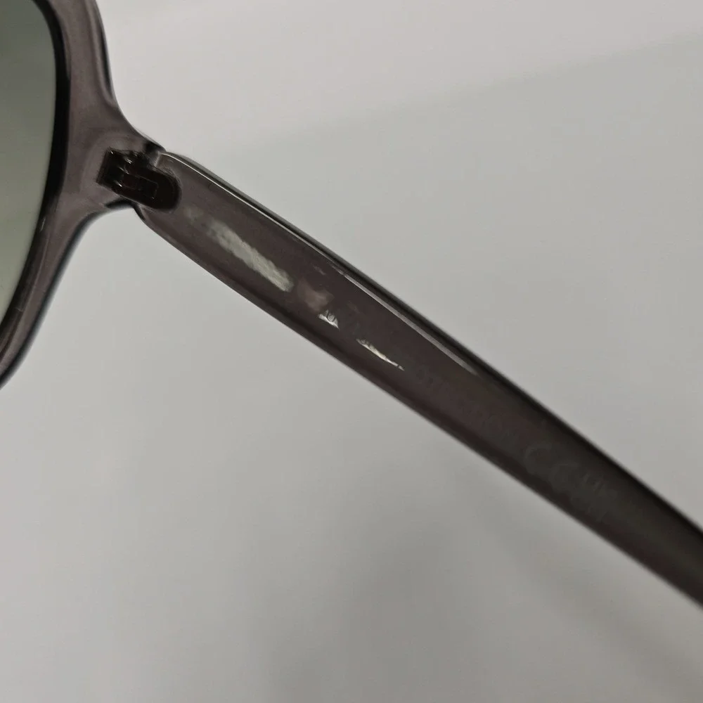 NEW Retro Oversized Square Aviator Sunglasses Smoke Grey Transparent Frame 80976